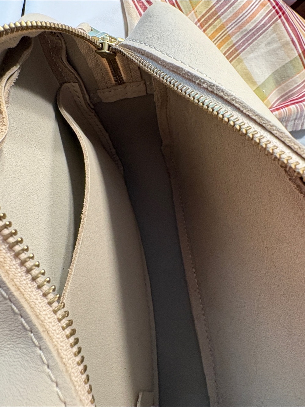 Portland Leather Large Camera Bag, Wildflower pattern, bone color. - Picture 11 of 11